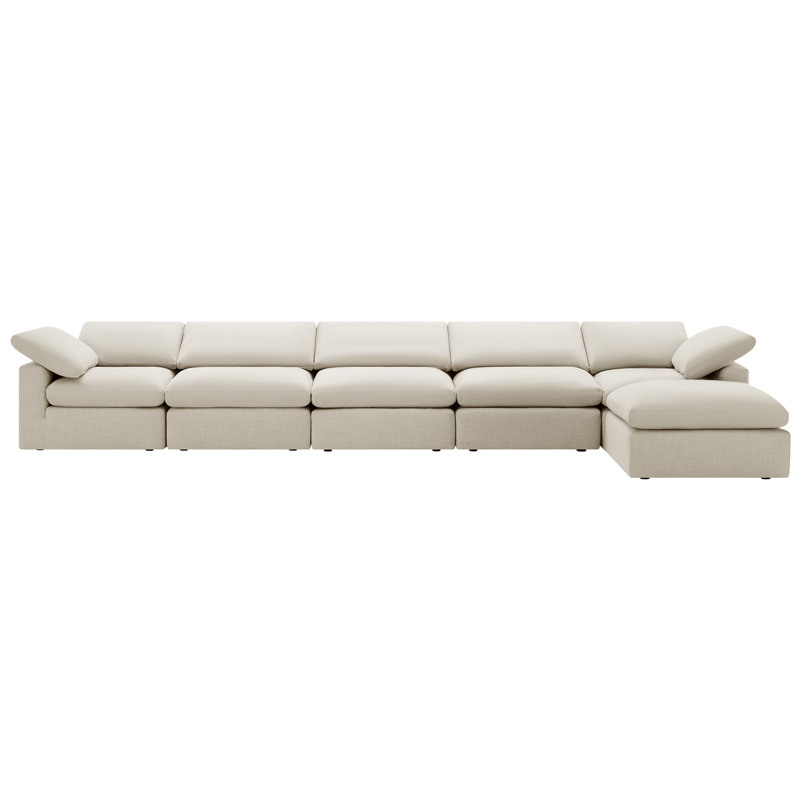 Asher Linen Modular Sectional, Ivory Linen, 31.5'' H x 196.85'' W x 78.74'' D