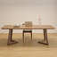 Table de salle à manger rectangulaire en bois massif brun-1072072812