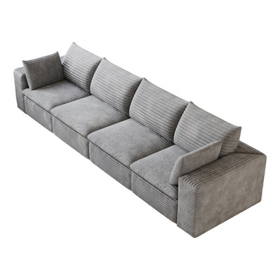 134" Modular Sectional Sofa for Living Room,L-Shaped Boneless Couch,U-Shaped Sectional Sofa, 4-seater Sofa with Deep Seat, No Assembly