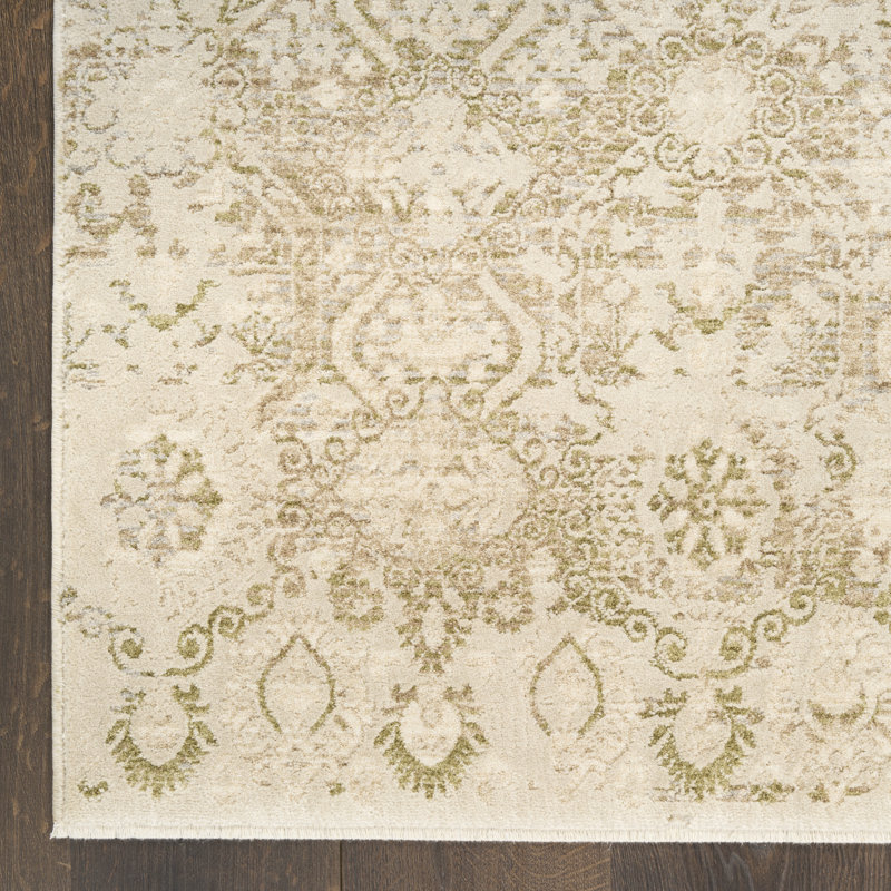 Altair 7'10" x 10'2" Beige Green Vintage Indoor Rug, Rectangle 7'10" x 10'2"