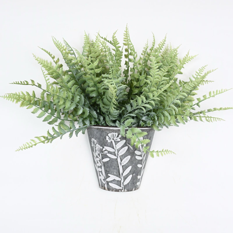 Feuillage de verdure artificiel printemps été avec seau en métal rustique pour décoration murale de porte d'entrée, jets de fleurs en grappe pour centres de table de salle à manger, décoration de fête de mariage pour bureau à domicile
