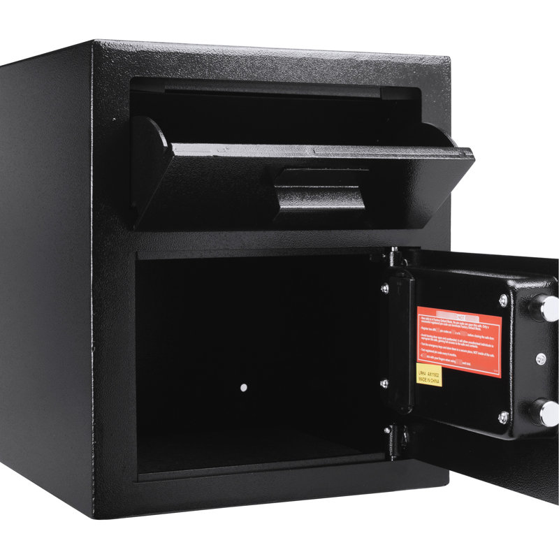 Coffre-fort à clavier de 72 pi³, deux codes PIN, cloisons anti-pêche, robuste, noir, 35,7 cm (P) x 41,8 cm (L) x 41,9 cm (H), 19 kg avec protection, acier, profondeur, largeur, hauteur.