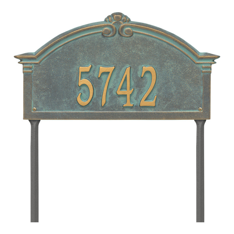 Plaque d'adresse sur 1 ligne Roselyn, Bronze, vert-de-gris, Oui
