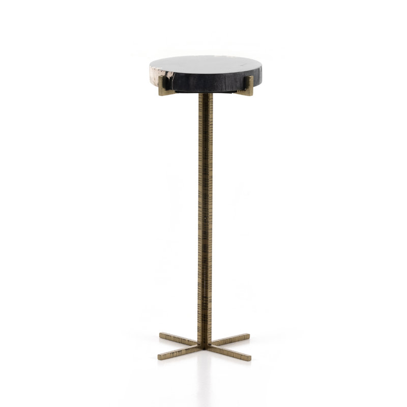 Jonty Solid Wood End Table, Dark Petrified Wood