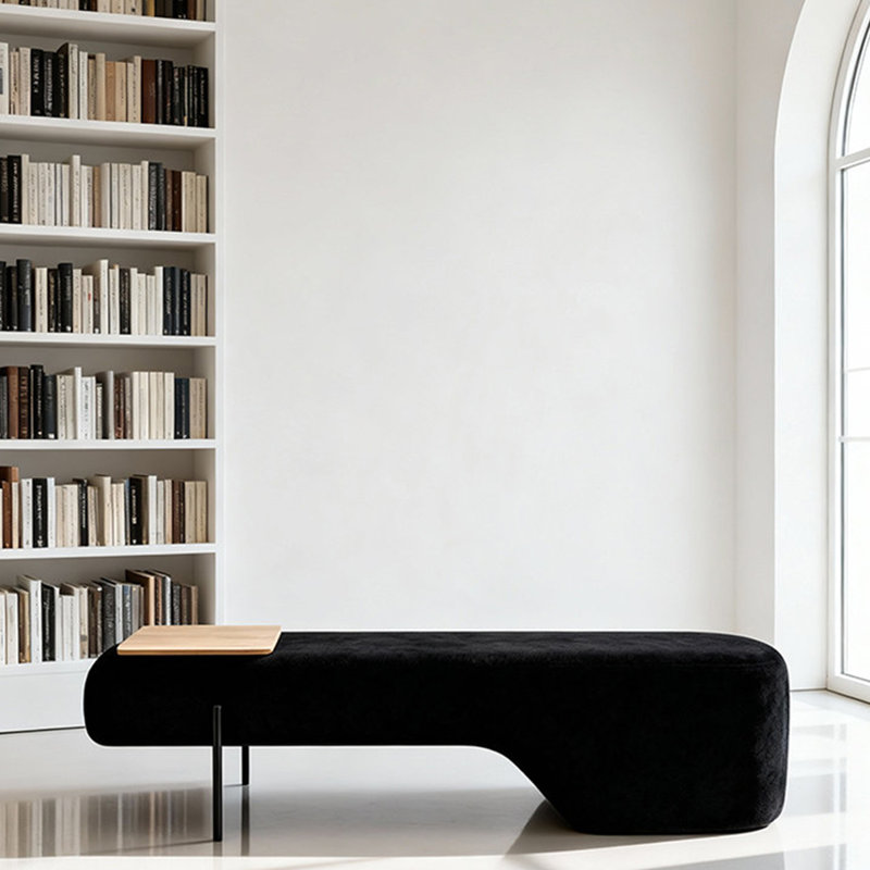 Banc rembourré noir, Black
