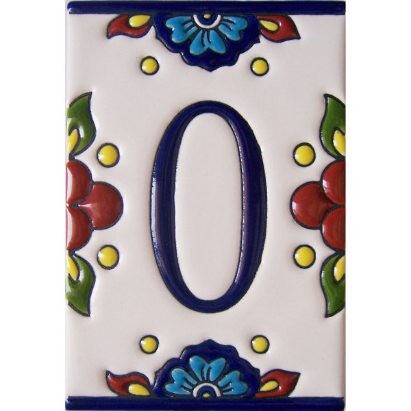 TalaMex Mexican Talavera Mission Tile House Number