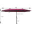 Parasol de patio double 15 pi x 9 pi 15 pi - Très grand rouille - Avec manivelle et évents pour l'extérieur-755442130