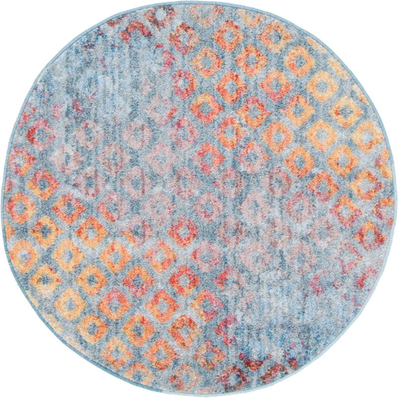 Virgilina Geometric Indoor Rug, Round 6'1"