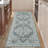 Oriental Non-Slip Machine Washable Area Rug in Grey/Yellow/Cream for Living Room, Bedroom, Hallway Runner Indoor Rugs-2037194547