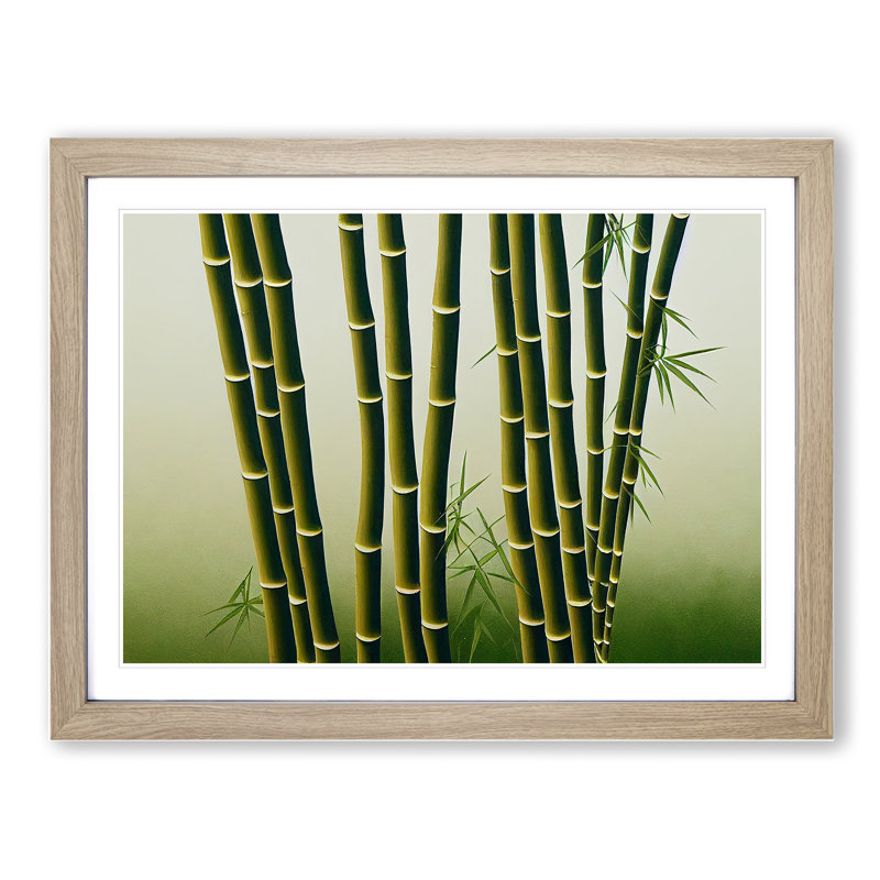 Bold Bamboo Forest 1 Piece Single Picture Frame Wall Art, 34cm H x 46cm W x 2cm D, Oak Framed