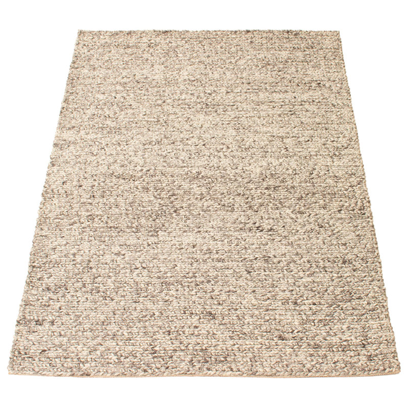Tapis gris en laine tissé à la main Loch