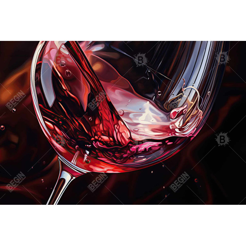 Art sur verre à vin | Décoration intérieure noire encadrée, H 37,25 po x l 25,25 po