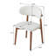 Ensemble de 6 chaises de salle à manger modernes rembourrées en similicuir et bois d'hévéa-55991180