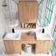 Ensemble de meuble-lavabo 72 po, meuble-lavabo autoportant avec double lavabo en résine et armoires de rangement, portes et tiroir à fermeture en douceur