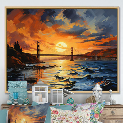 «Edinson Orange Bridge Golden Gateway Yellow I», reproduction sur toile
