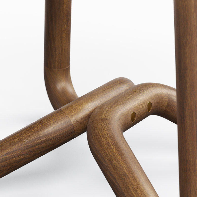 Loop Accent Stool, Noodles Natural/Nozes/Caramel