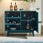 Buffet 36 "avec tablette de rangement pour vin, armoire de rangement avec porte-verre à vin
