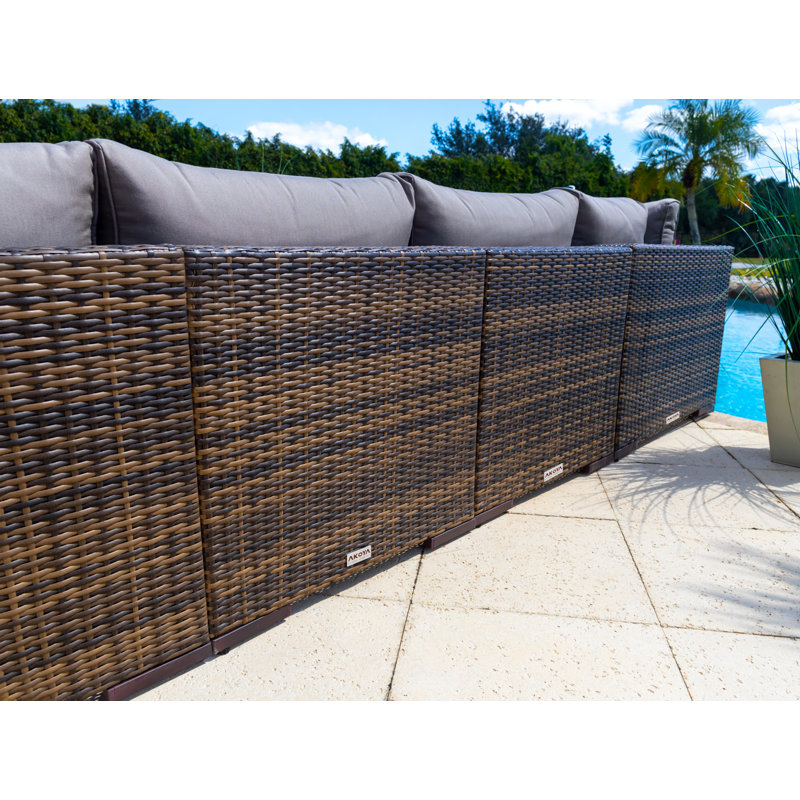 Sorrento 7 - Person Modular Patio Conversation Set with Cushions, Sunbrella Navy