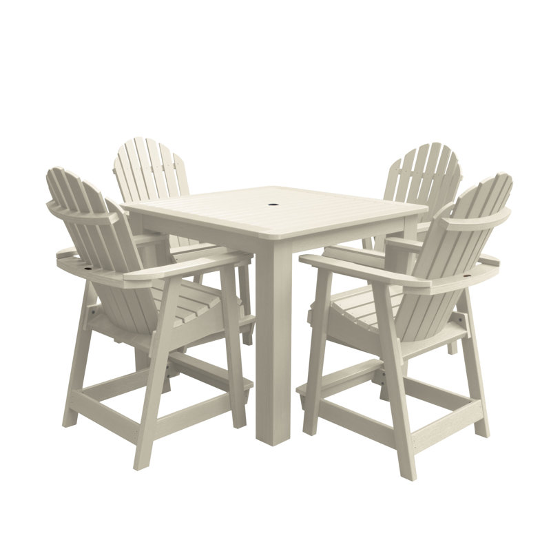 Swing Square 4 - Person 85" Long Dining Set, Whitewash, 44.3" H x 42" W x 50.5" D