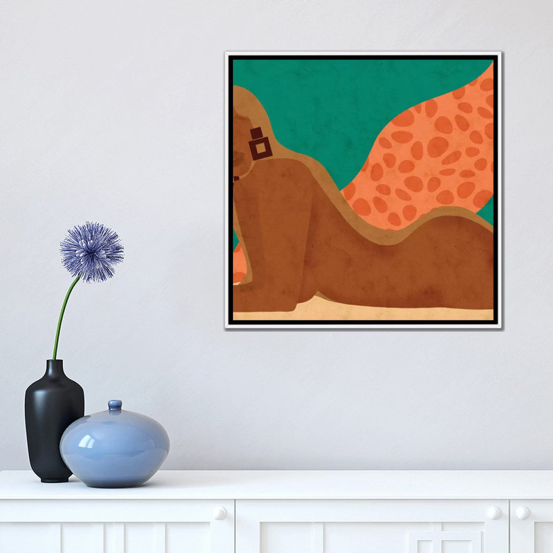 «Embrace Me» par Reyna Noriega - reproduction imprimée, H 18 po x l 18 po x 1,5 po, Pas de tapis, Toile blanche encadrée