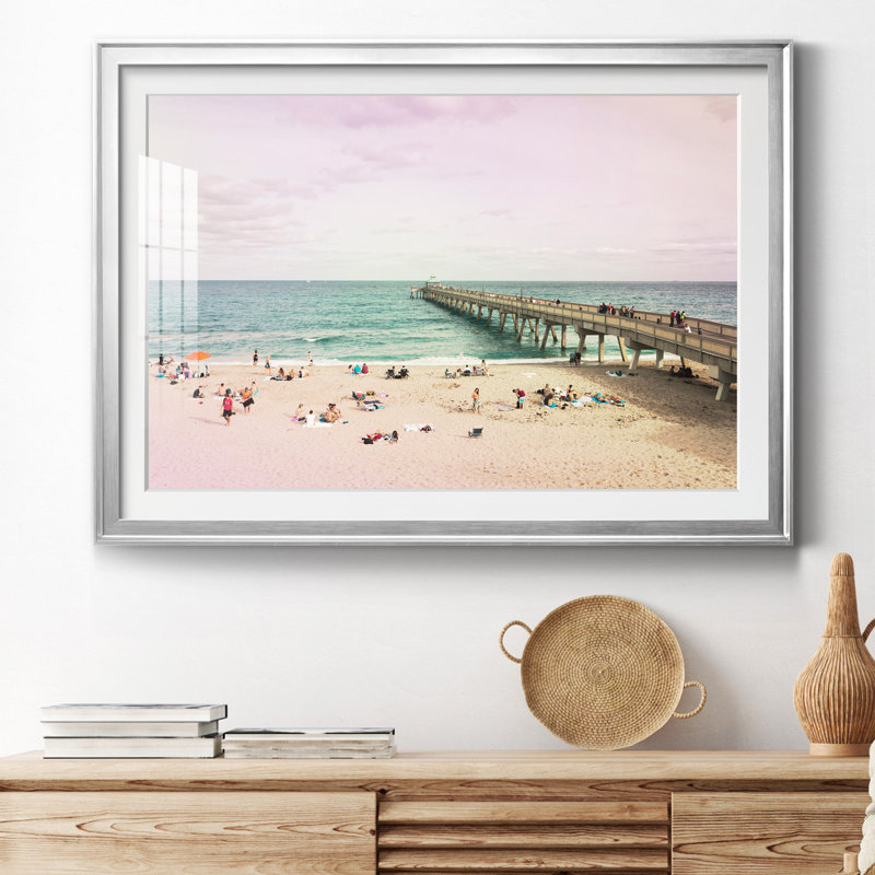 Deerfield Beach - Photographie avec cadre photo, H 22,5 po x l 30,5 po x P 1,5 po, Argent