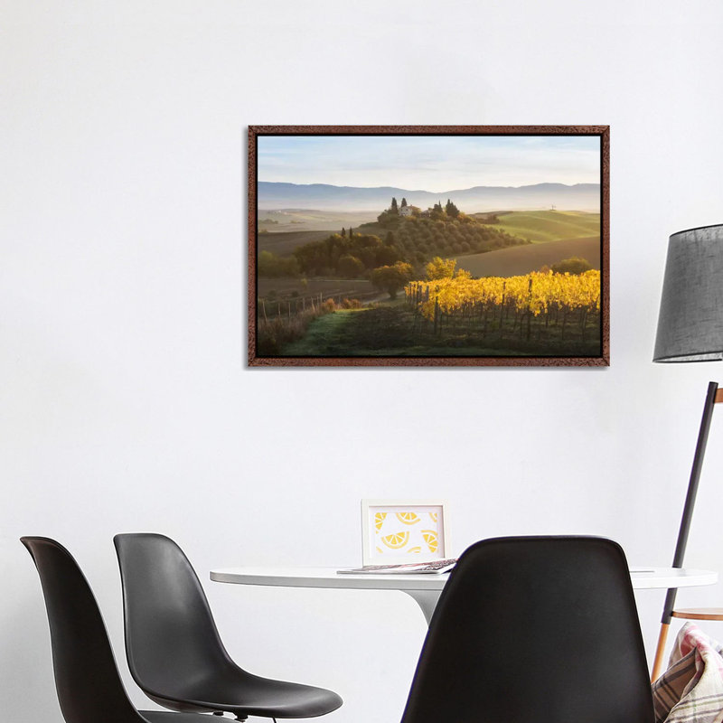 Autumn In Tuscany I by Daniel Kordan - Print on Canvas, Classic Brown Wood Framed, 101.6 cm H x 66.04 cm W