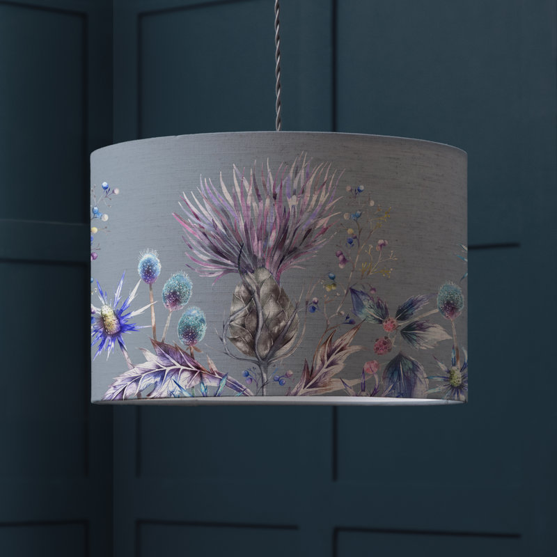 Elysium Cotton Lamp Shade in Blue, Grey, 29cm H x 50cm W x 50cm D