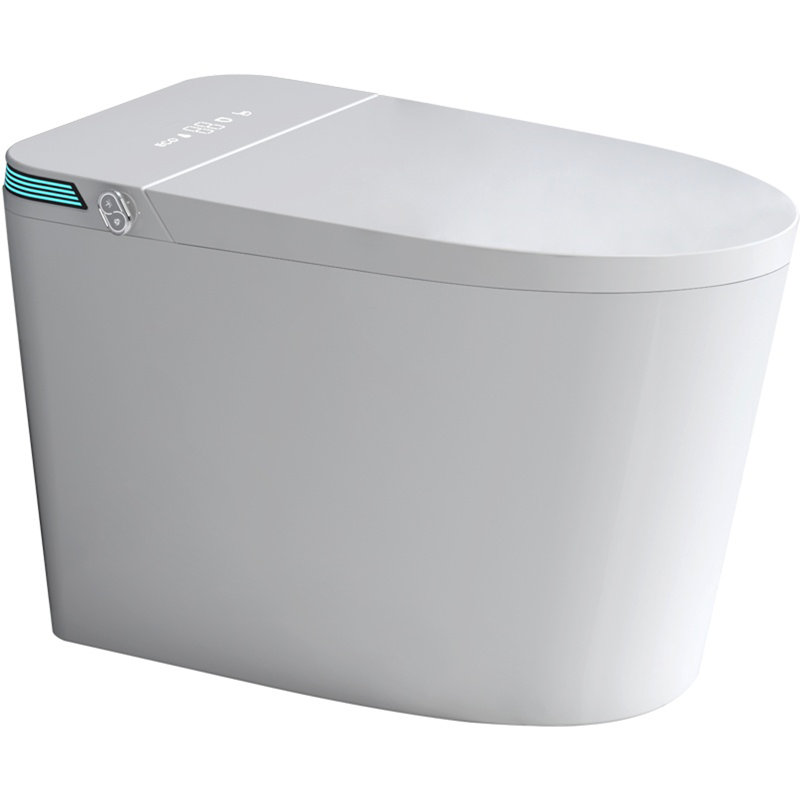 Luxury Intelligent Smart Toilet With Instant Warm Water Sprayer And Dryer, Auto Flush /Foot Sensor Operation, Adjusted Temp Heated Bidet Seat, LED Display White