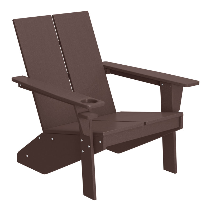 Modern Poly Adirondack Chair, Dark Brown
