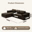 Canapé modulaire Upholstere Boneless, canapé en velours côtelé 2 pièces, méridienne modulaire à compression en L, canapé-lit moderne minimaliste et confortable pour le salon, aucun assemblage requis-1241129290-1212298305