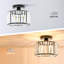 1 - Light Dimmable Crystal Drum Semi Flush Mount in Black-863158133-845498494