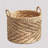 Round Water Hyacinth Seagrass Woven Basket with Handles