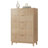  Dorcus 46.26" Tall 5-Drawer Dresser for Bedroom, Wave Design Dresser with Curved Profile, Gold Handles, Mid-Century Dresser with Solid Wood Legs for Living Room, Hallway, Closet-1432361162