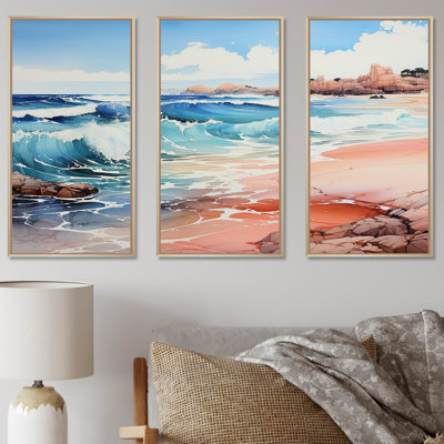 Blue Beach Waves Fusion - Ensemble de décoration murale plage