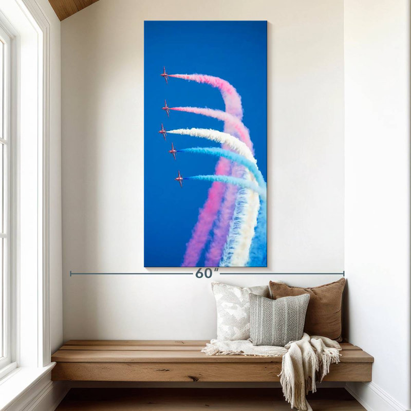 Military Plane Contrails, 54" H x 27" W