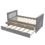 Lit plateforme simple avec tiroirs et lit gigogne, lit de jour en bois massif, sans sommier, gris-627724623
