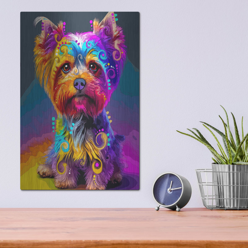 «The Soph sophistiqué Yorkie» par Dean Russo, H 16 po x l 12 po