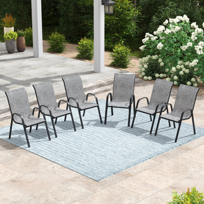 PVC-coated polyester Stackable Outdoor Dining Chair