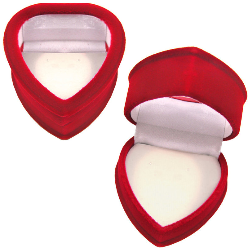 Boîte-cadeau à charnière en velours rouge avec fenêtre, boucles d'oreilles et broches 48 pièces, 48