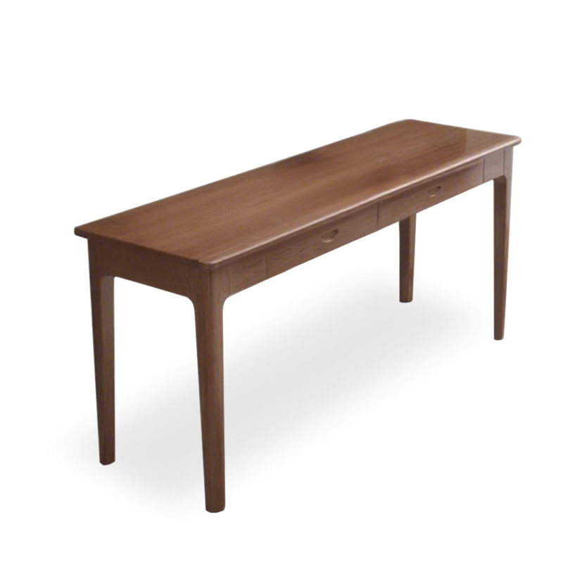 Nut-Brown Rectangular Solid Wood with 3 drawers desk, 29.53" H x 47.24" W x  15.75" D
