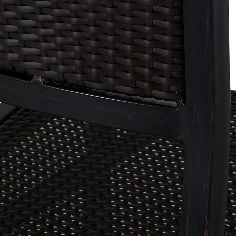 Aire Patio Dining Side Chair with Cushions, Welt, Linen Navy