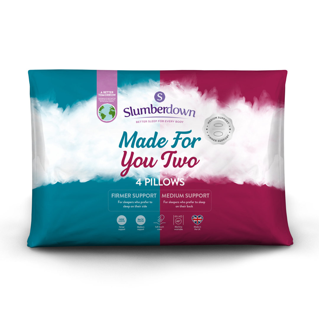 Slumberdown Made For You Medium and Firmer Support Back and Side Sleeper Pillow
