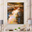 River River Lines with Stones in Autumn Forest - Peinture sur toile-67463544-67463543