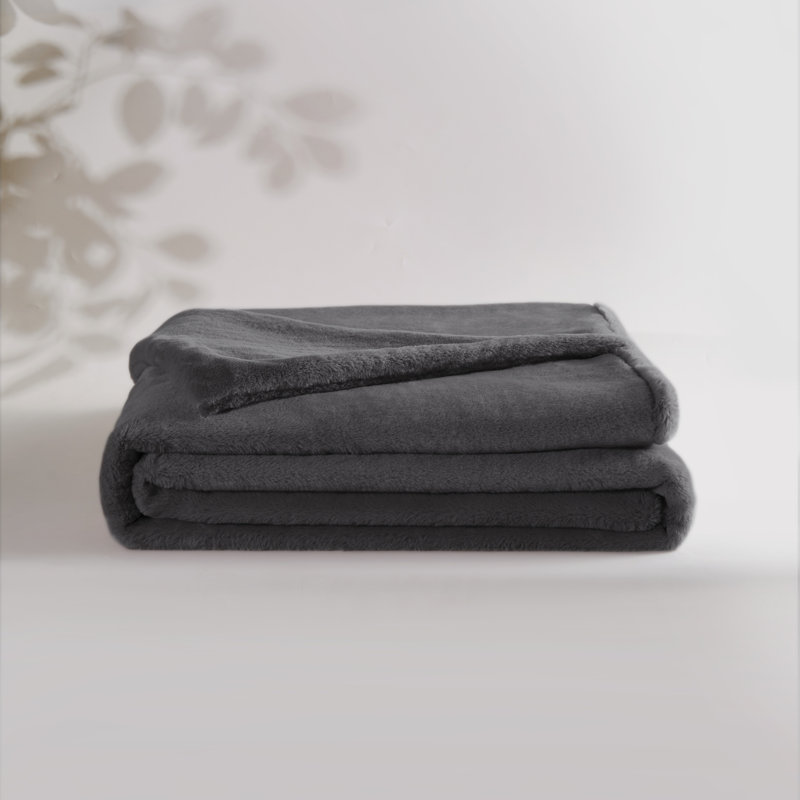 Couverture en fausse fourrure Hamayal, Gris, L 30 po x L 40 po