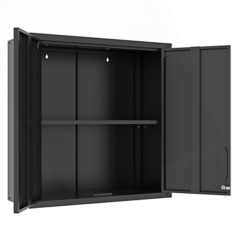 Armoire de rangement murale à outils avec 2 portes verrouillables, armoire d'entrée