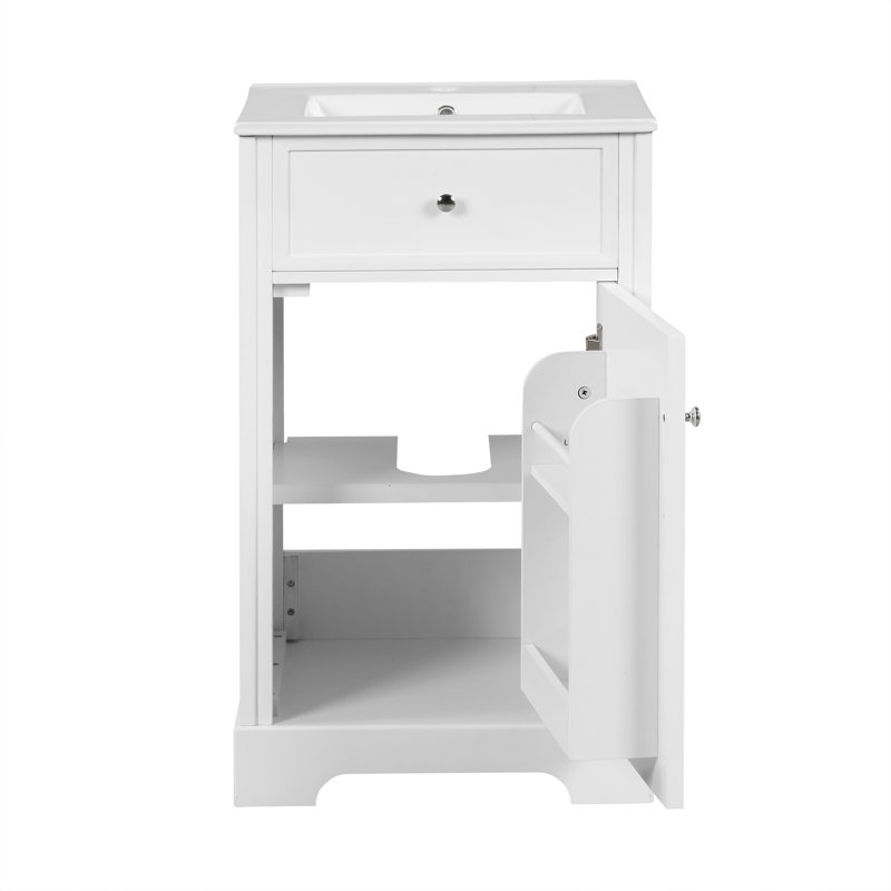 Salle de bain moderne avec panneau de rangement en MDF et meuble-lavabo Modern