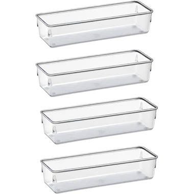 Pipette Storage Box Drawer Organizer with 4 Dividers and Clear Hinged Lid