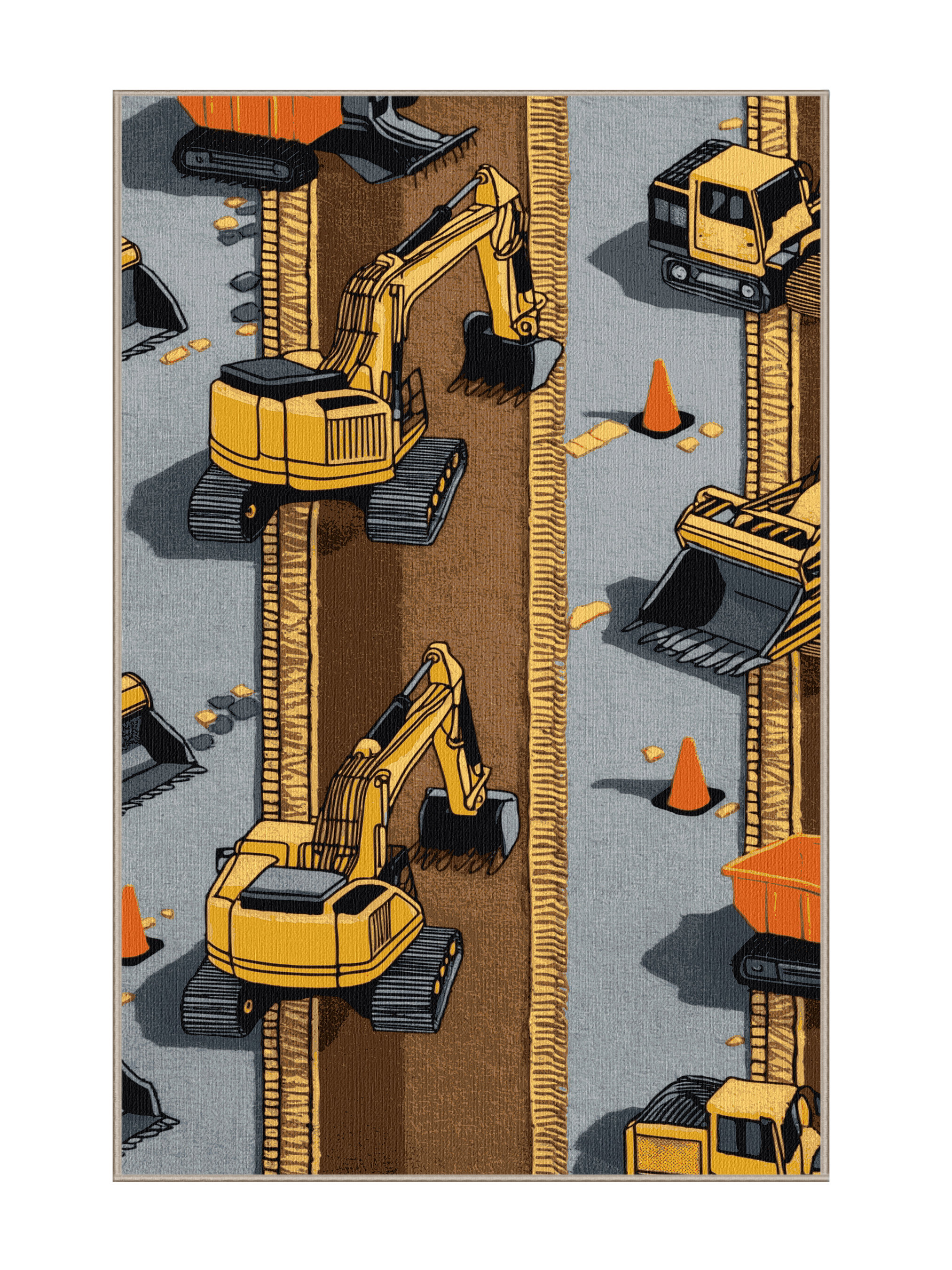 Transportation Rug Ginza Six Machine Washable Transportation Brown Area Rug | Wayfair