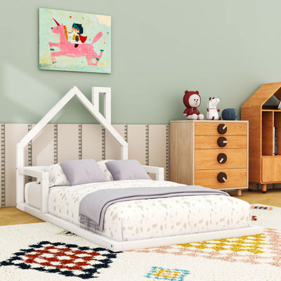 House-Shaped Platform Bed With Headboard