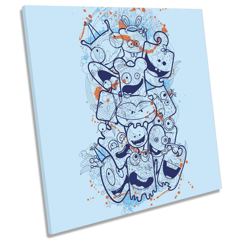 X8746 Happy Characters Modern - Wrapped Canvas Print, 60cm H x 60cm W x 2cm D